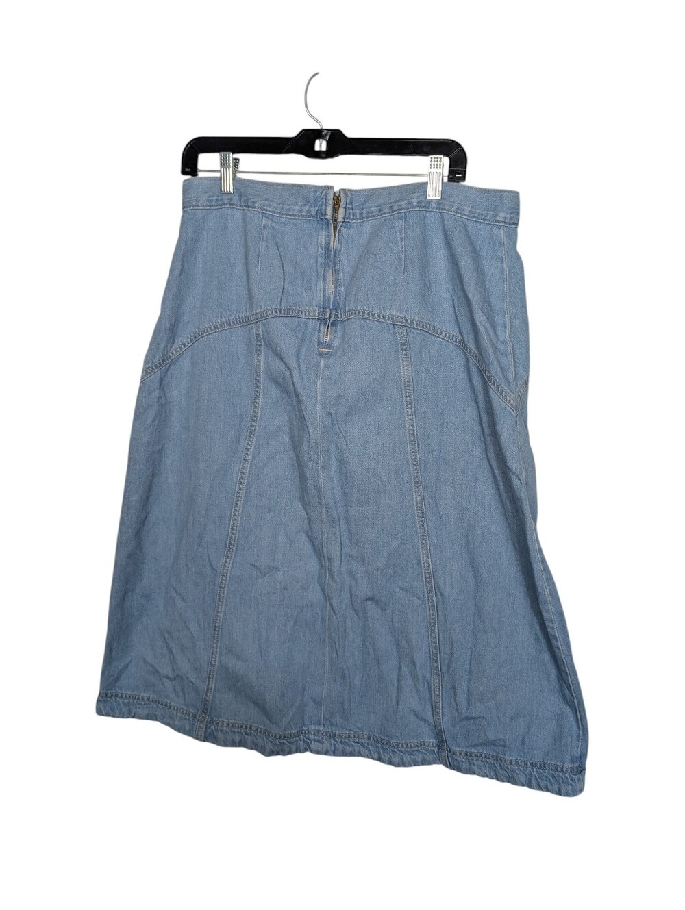 Old Navy Denim Western Zip Country Cottagecore Prairie Midi Skirt Size 12